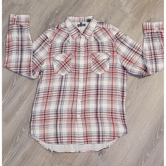 Kenneth Cole Reaction Men's Red Striped Long Sleeve‎ Button Down Shirt Size XL - Picture 1 of 16